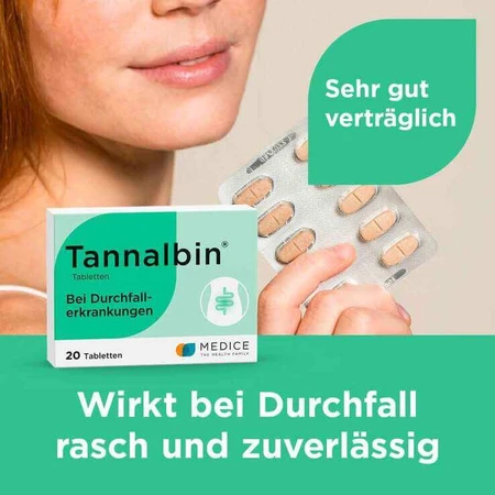 Tannalbin® en comprimidos para la diarrea, 20 comprimidos