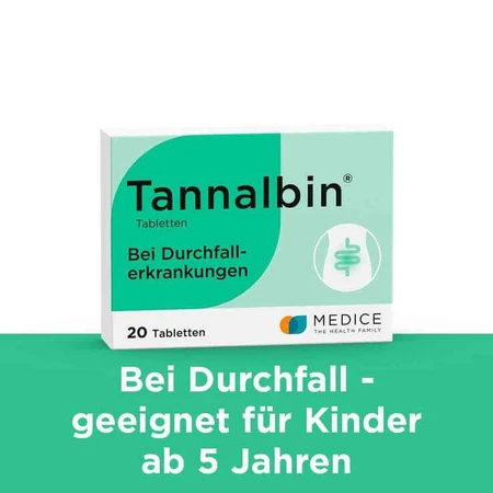 Tannalbin® en comprimidos para la diarrea, 20 comprimidos