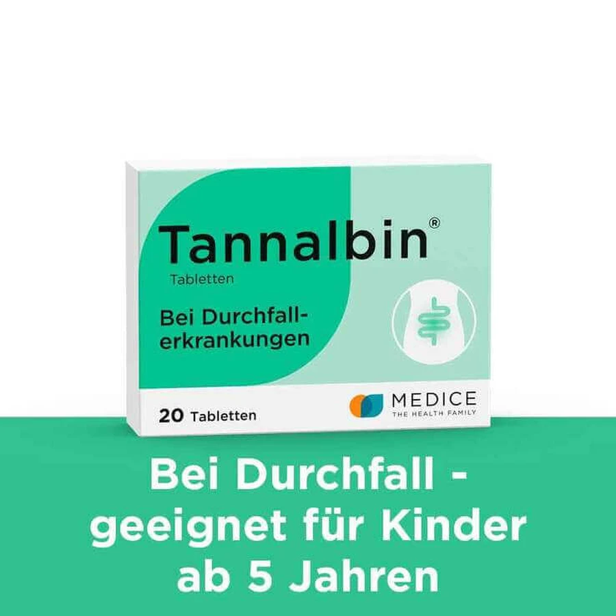 Tannalbin® en comprimidos para la diarrea, 20 comprimidos
