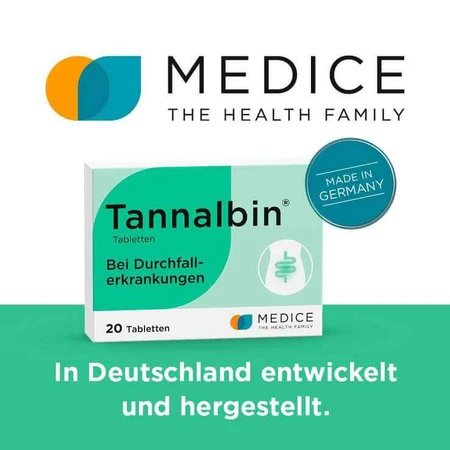 Tannalbin® en comprimidos para la diarrea, 20 comprimidos