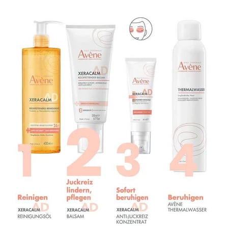Avene XeraCalm A.D rückfettender Balsam, 2x400 ml Balsam