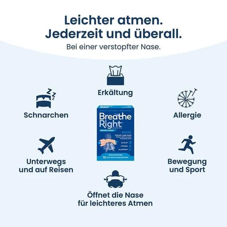 Bandes nasales Breathe Better Breathe Right®, beige standard, 30 bandes