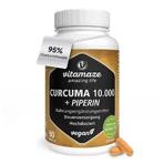 Curcumina 10.000 + piperina, capsule vegane ad alta potenza, 90 capsule
