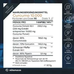 Curcumina 10.000 + piperina, capsule vegane ad alta potenza, 90 capsule