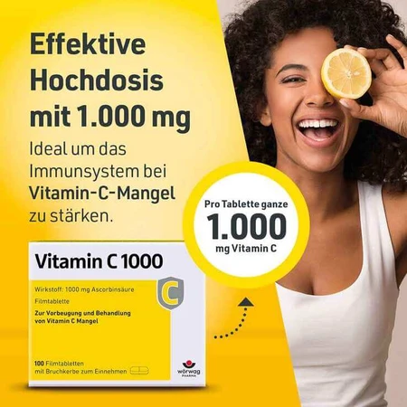Vitamin C 1000 mg Tablets, 50 Film-Coated Tablets