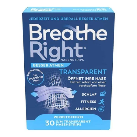 Besser Atmen Breathe Right Nasenpflaster normal transparent , 10 St Pflaster