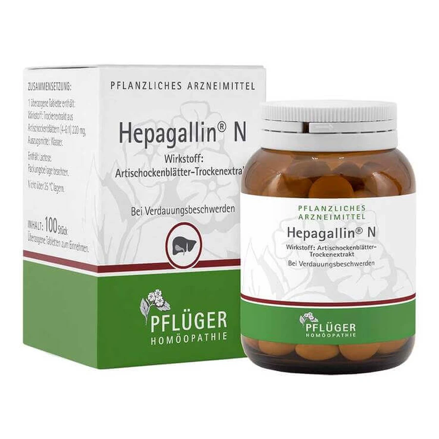 Comprimidos recubiertos de Hepagallin N, 50 comprimidos