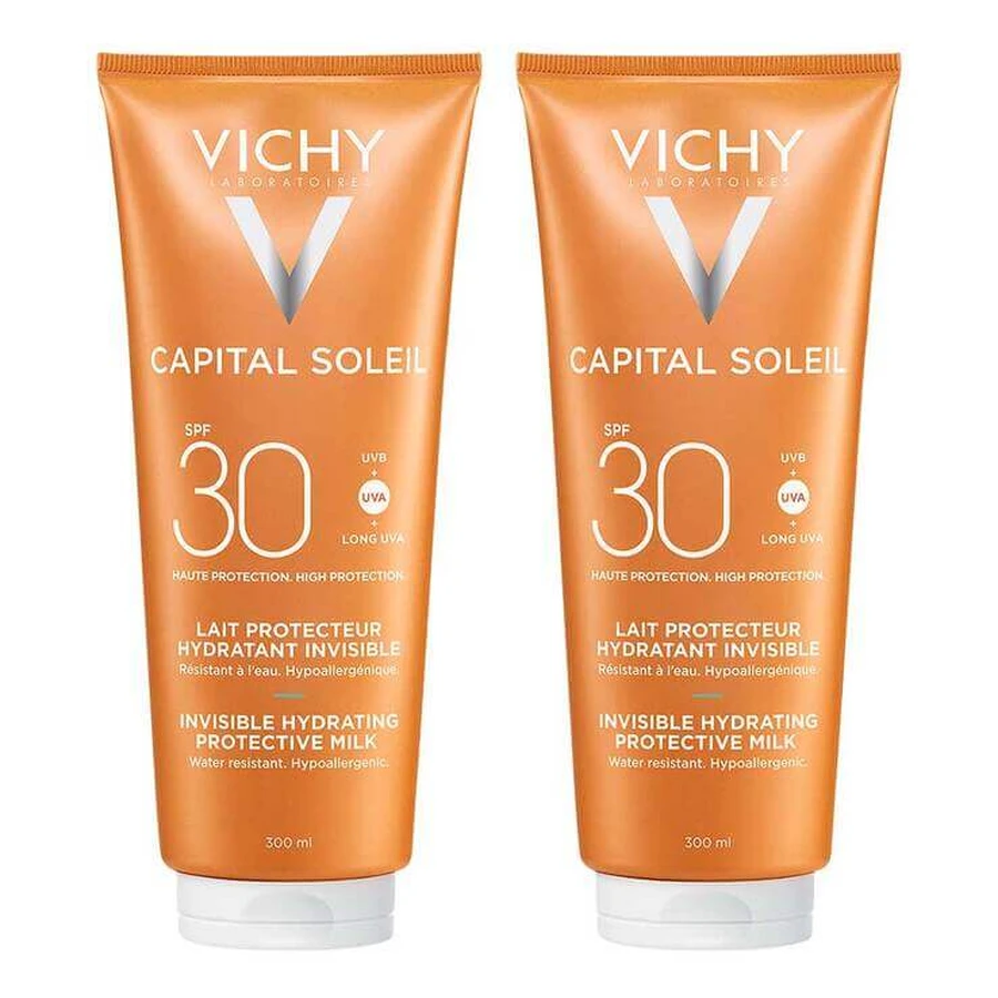 Vichy Capital Soleil Mattifying Sun Fluid SPF 30 voor het gezicht, 2x50 ml lotion