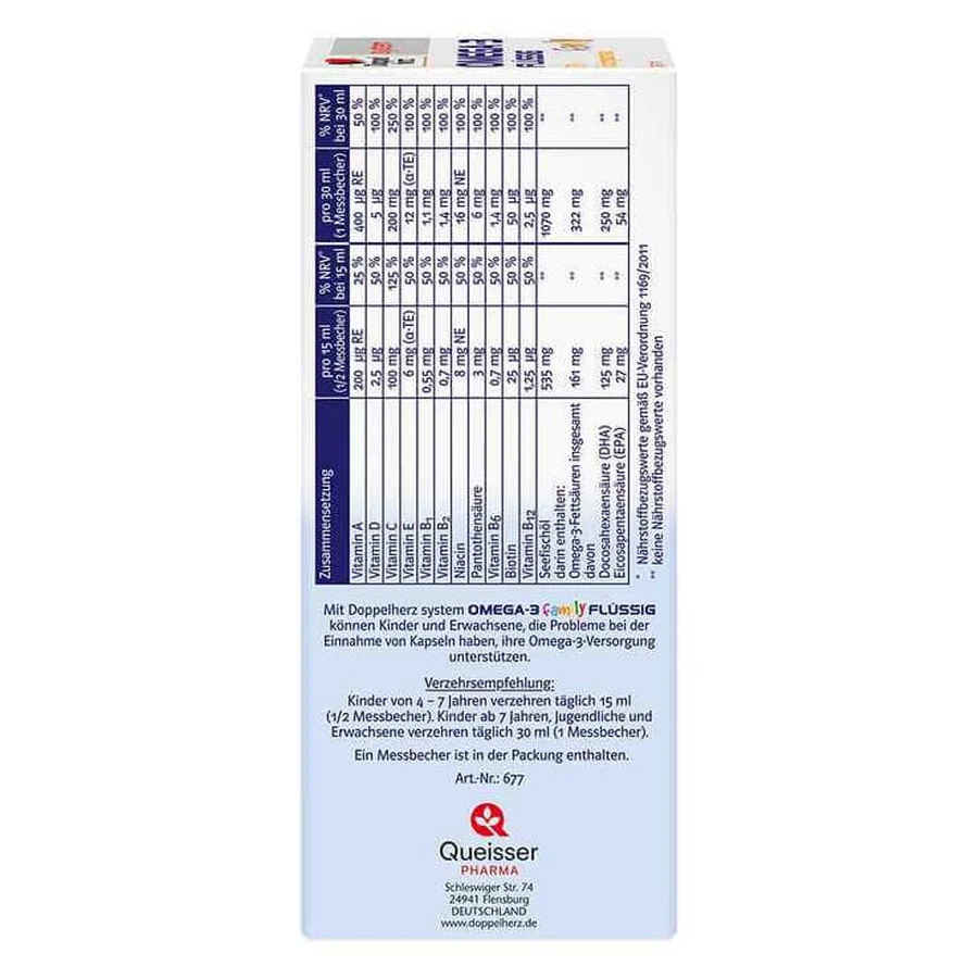 Doppelherz Omega-3 Family Liquid System, 3 x 250 ml drank