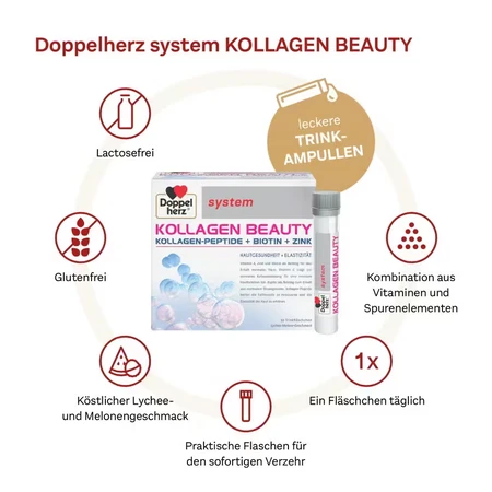 Doppelherz Kollagen Beauty system Trinkfläschchen, 2x30 St Ampullen