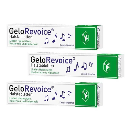 GeloRevoice Halstabletten Cassis-Menthol bei Heiserkeit & Stimmverlust, 3x20 St Lutschtabletten