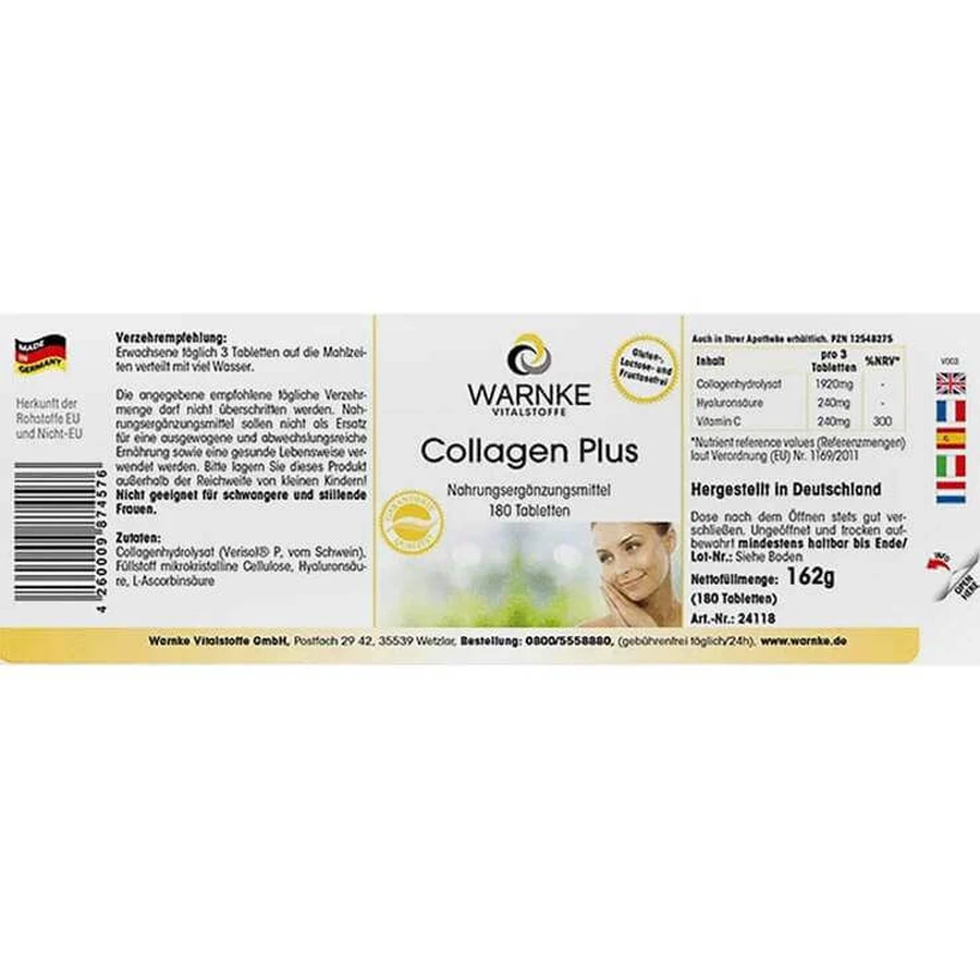 Comprimate Collagen Plus, 180 de comprimate