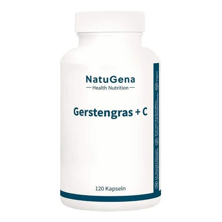 Barley Grass + Vitamin C (Buffered), Vegan Capsules, 120 Capsules