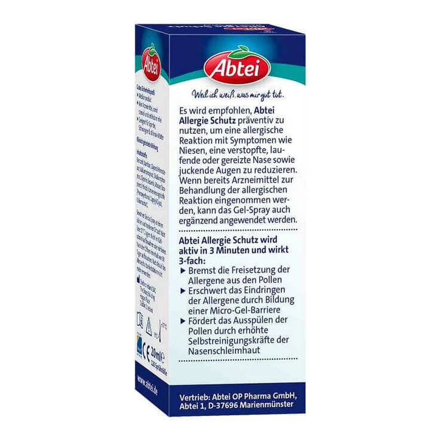 Abtei Allergie Schutz Nasen-Gel-Spray, 20 ml Spray
