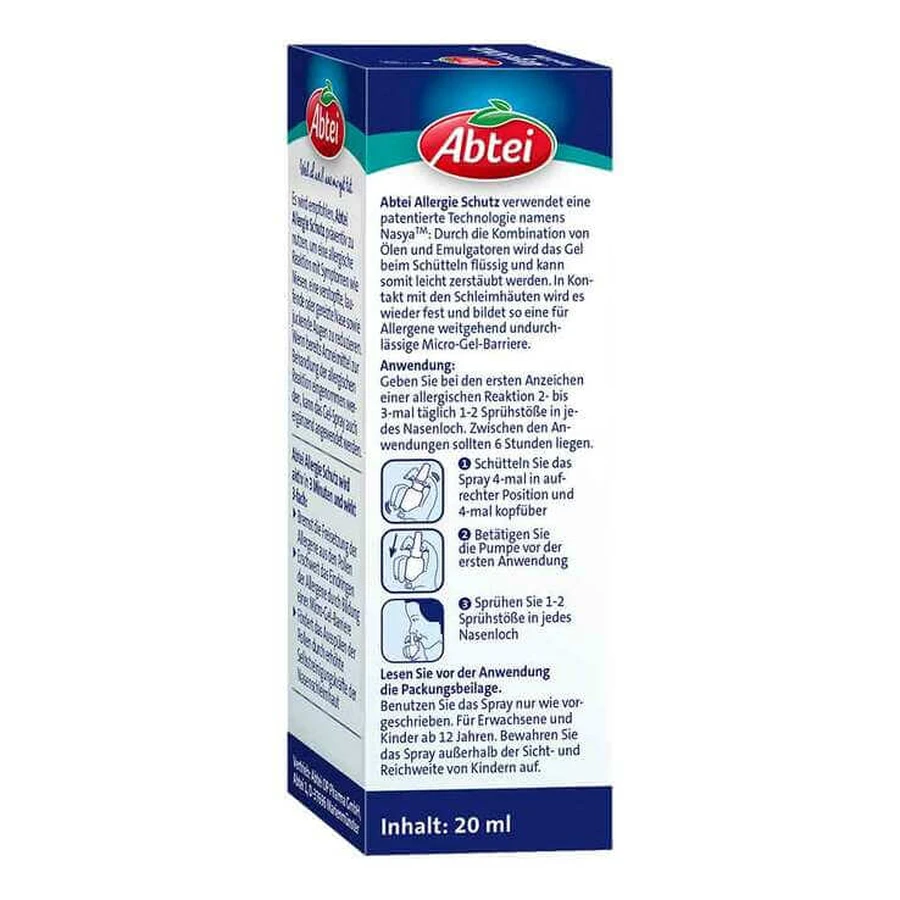 Abtei Allergie Schutz Nasen-Gel-Spray, 20 ml Spray