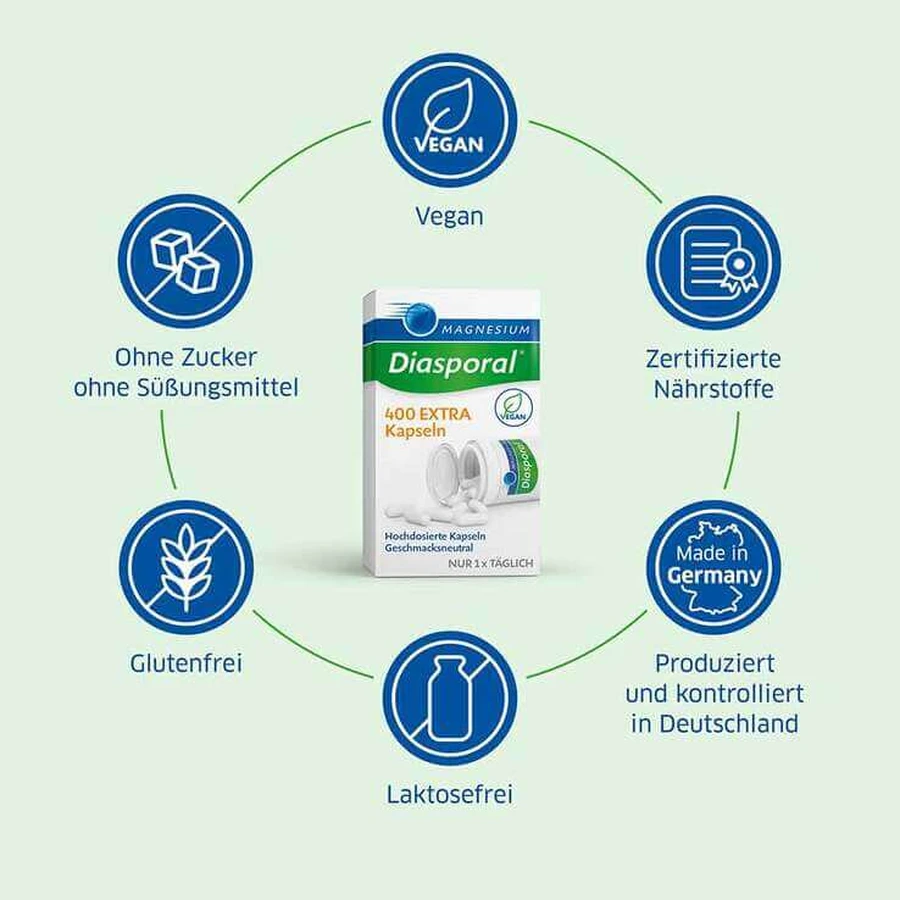 Magnesium Diasporal 400 Extra Kapseln, 2x100 St Kapseln