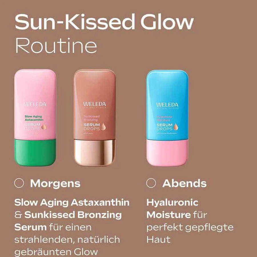 Gotas de sérum bronceador «Sunkissed» de Weleda, 30 ml, sin especificar