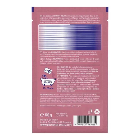 DE Badesalz Absolut Relax mit Epsom Salz, 60 g Bad