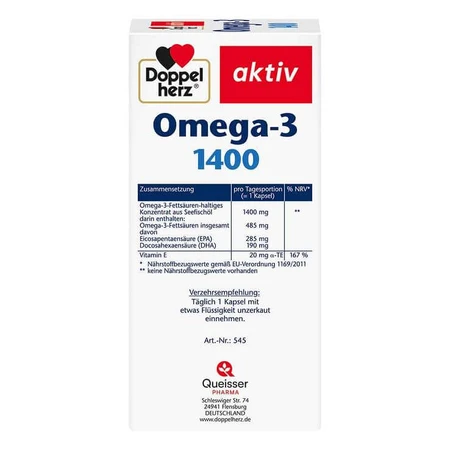 Doppelherz Omega-3 1.400 capsules, 3 x 120 capsules