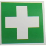 Green Cross First Aid Kit Sticker, 1 pc., as is