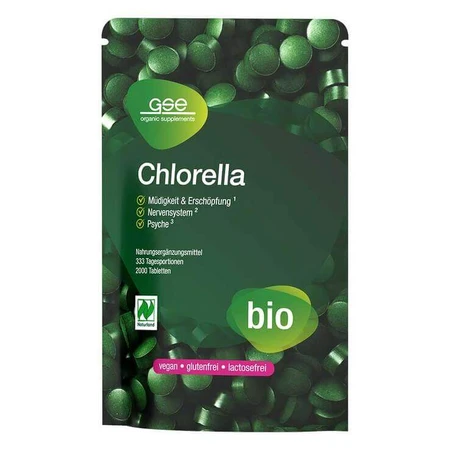 Chlorella 500 mg Organic Naturland Tablets, 550 Tablets