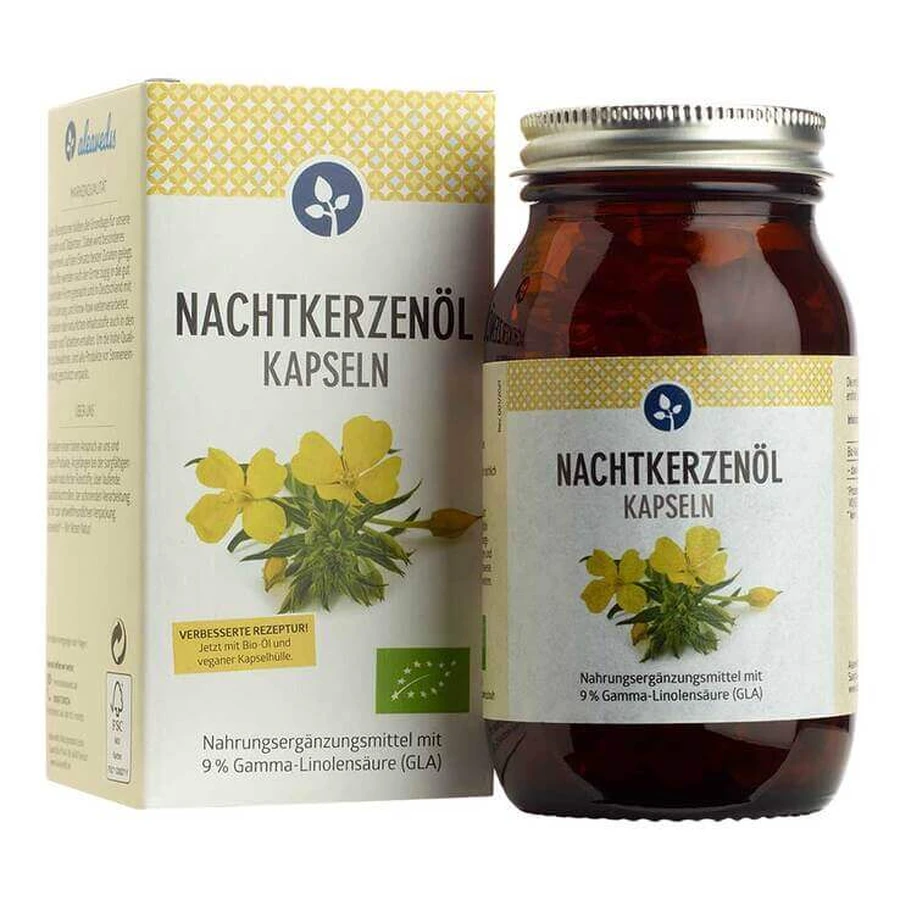 Kapsułki z olejem z wiesiołka 500 mg, ekologiczne i wegańskie, 120 kapsułek: ceny i cechy