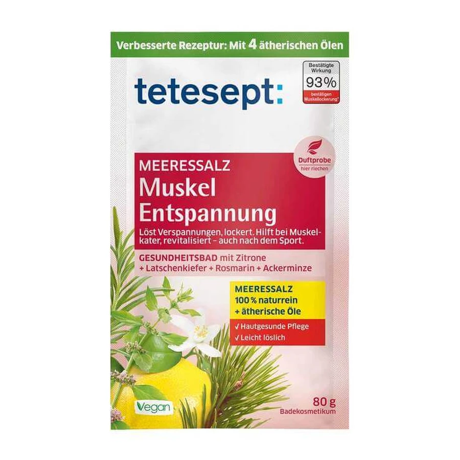 Tetesept Sea Salt for Muscle Relaxation, 80 g of salt