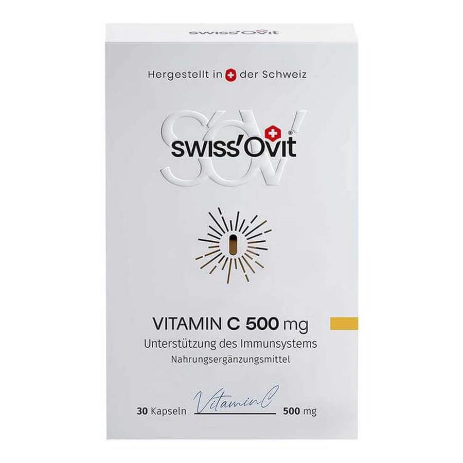 Swissovit Vitamin C 500 mg Immune Support Capsules, 30 capsules