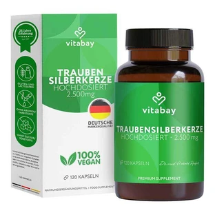 Wyciąg z czarnego cohoszu 2500 mg – kapsułki wegańskie, 120 kapsułek