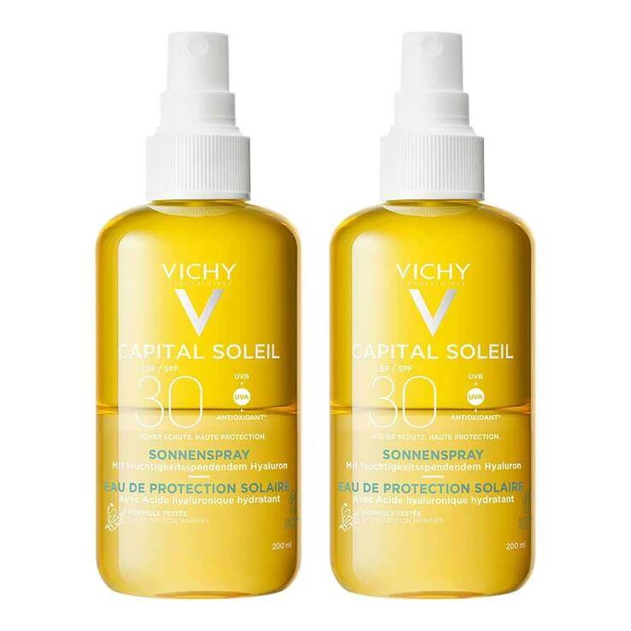 Vichy Ideal Soleil Spray Solar + Ácido Hialurónico SPF 30, 2 x 200 ml en spray