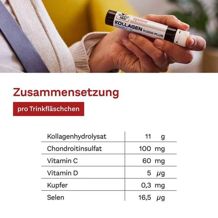 Doppelherz System Collagen 11000 Plus, ampoules, 2 boîtes de 30 ampoules (25 ml chacune)