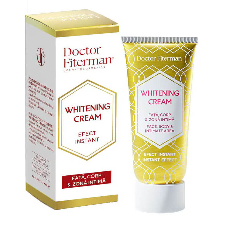 Crema para cara, cuerpo y zonas íntimas con efecto blanqueador instantáneo, 75 ml, Doctor Fiterman