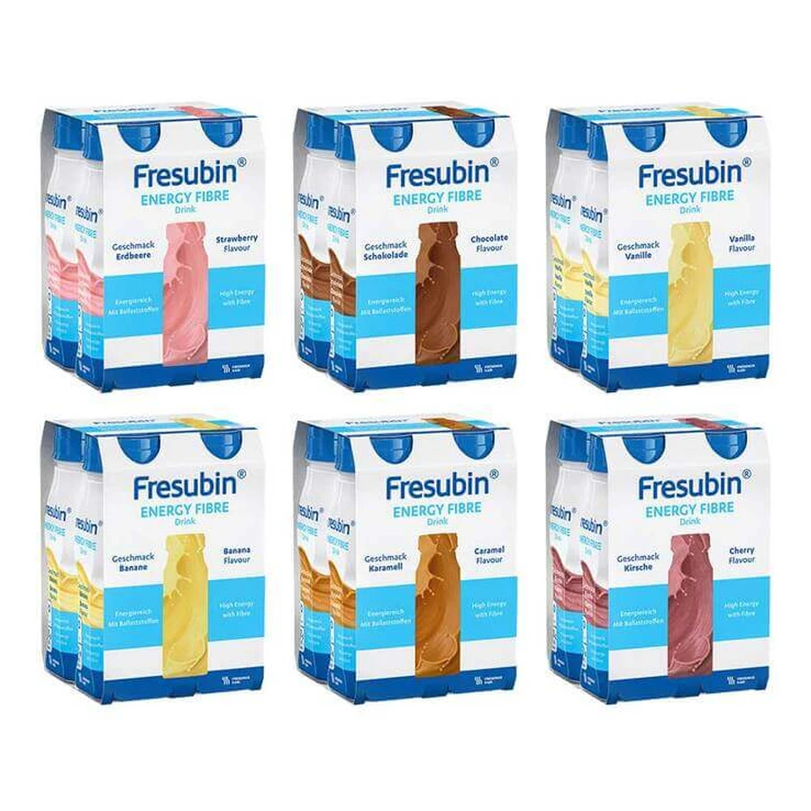 Fresubin Energy Fibre Drink, gemengd pakket met flessen, 6 x 4 x 200 ml oplossing