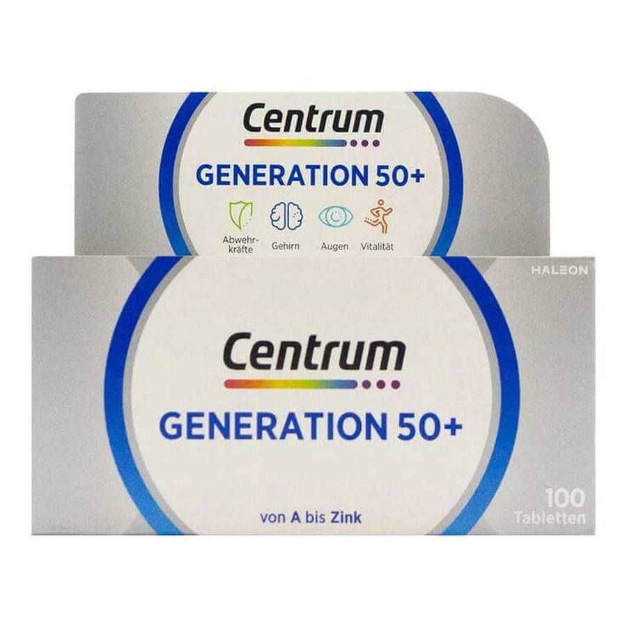 Centrum Gen.50 + A-Zinc + Floraglo Caplets, 100 tablets