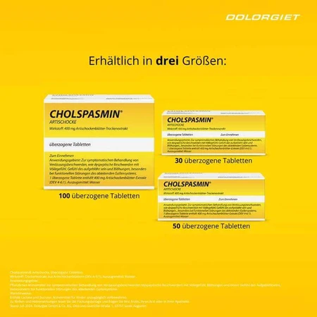 Cholspasmin Artischocke überzogene Tabletten, 50 St Überzogene Tabletten