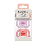 UltraLight Orthodontic Pacifiers, Pink/Purple, 0–6 Months, 2-Pack, Tommee Tippee