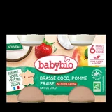 Organic Coconut, Sea Buckthorn, and Strawberry Cream, +6 months, 2 x 130 g, BabyBio