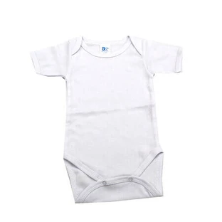 Body en coton à manches courtes et à côtes, blanc, 18 à 24 mois, Baltic Bebe