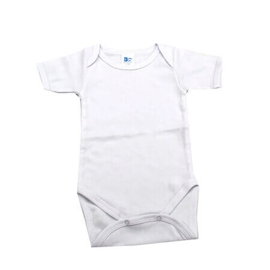 Body en coton à manches courtes et à côtes, blanc, 18 à 24 mois, Baltic Bebe