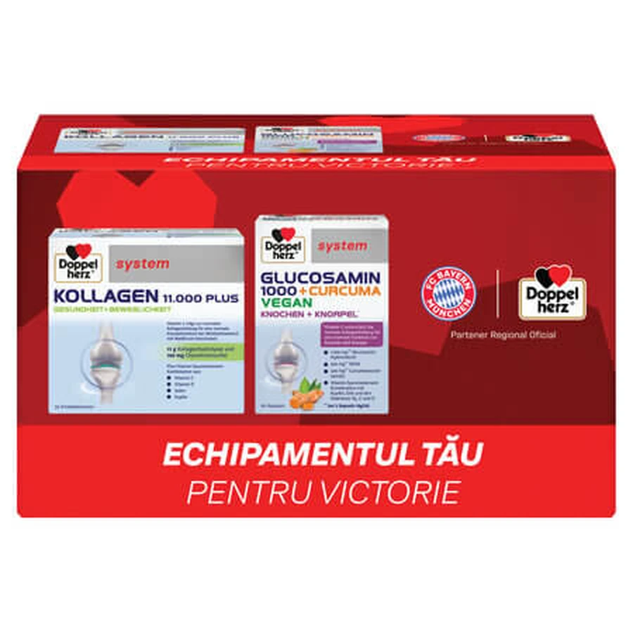 Collagen 11,000 Plus and Glucosamine 1,000 + Turmeric, 30 vials + 60 tablets, Doppelherz