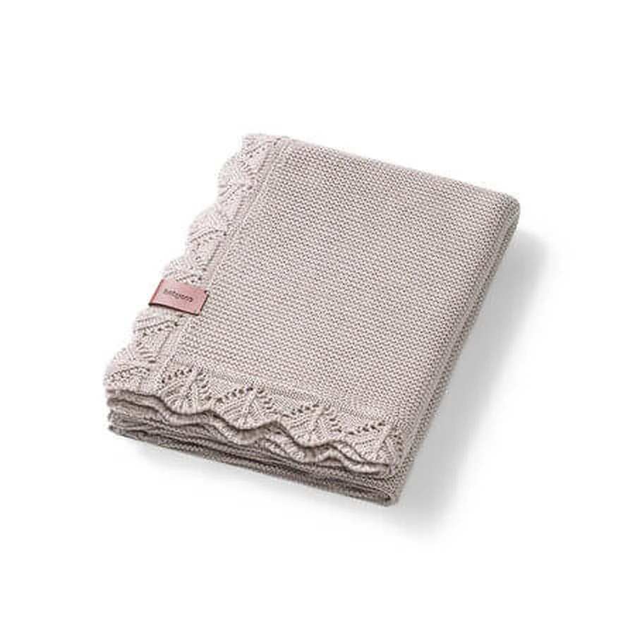 Couverture en tricot de bambou, 75 x 100 cm, marron, Babyono