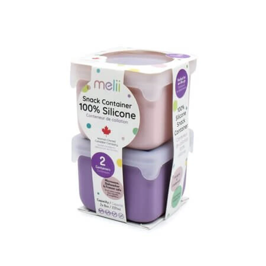 Lot de 2 récipients en silicone, rose et violet, Melii