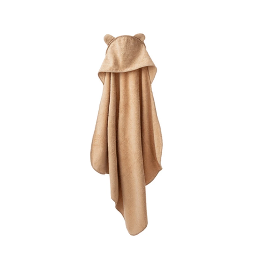 Hooded Bath Towel, 100 x 100 cm, Brown Teddy, Twindeco