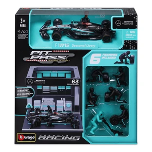 Modèle réduit de collection « F1 Pit Pass », échelle 1:43, George Russell, à partir de 3 ans, Bburago