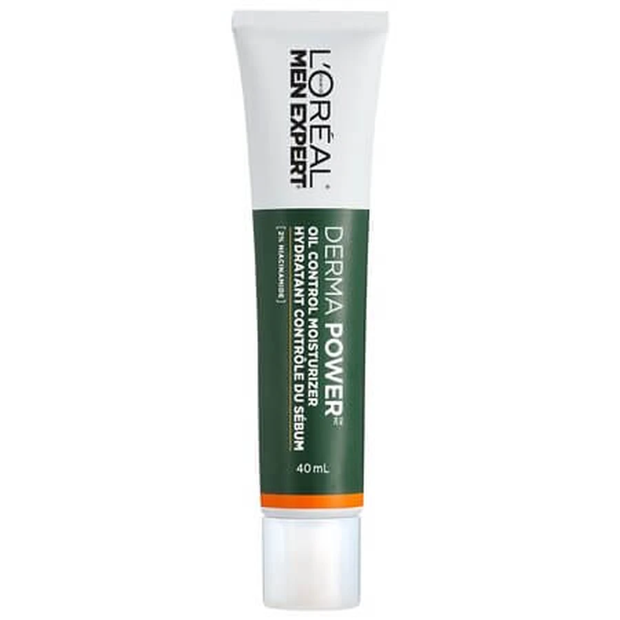 Men Expert Derma Control SPF 30, crema hidratante para piel grasa, 40 ml, L'Oréal Paris