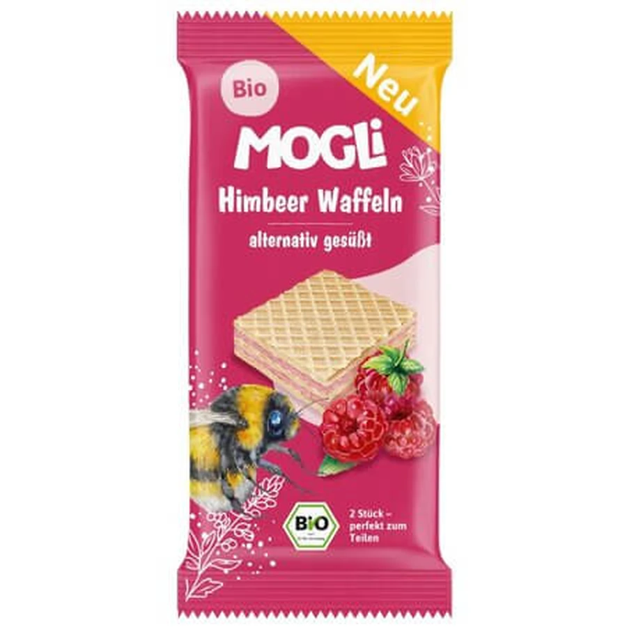 Biologische wafeltjes met frambozencrème, 15 g, Mogli