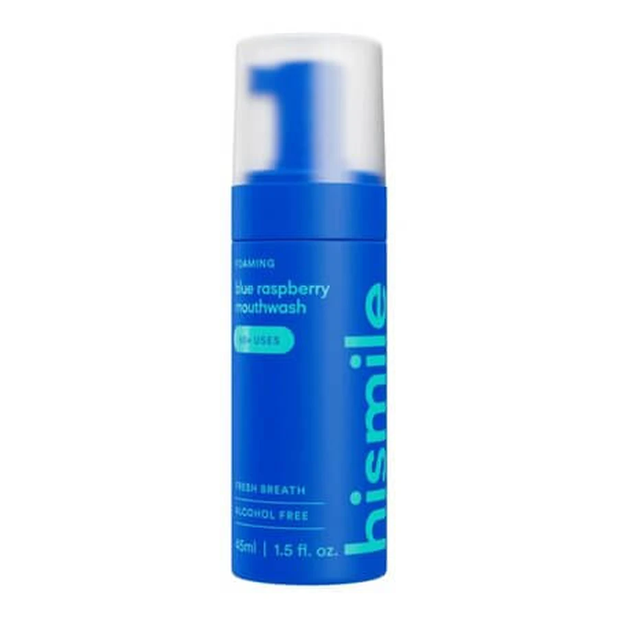 Collutorio senza alcol, lampone blu, 45 ml, Hismile