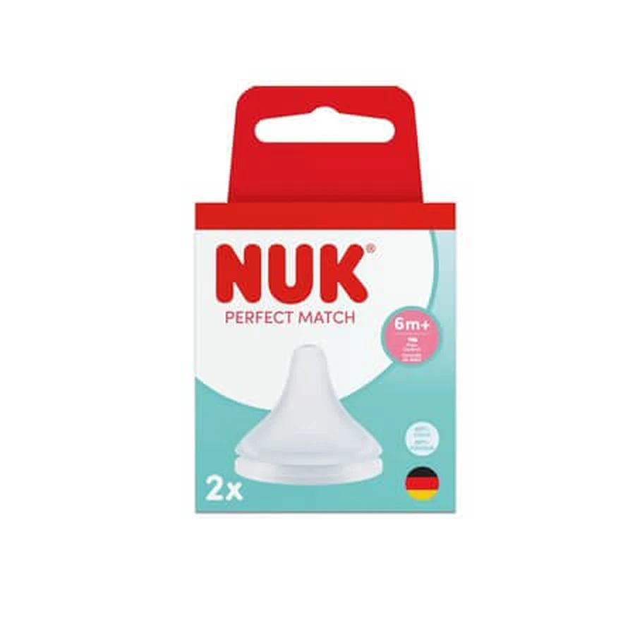 Flux Control Perfect Match Silicone Teat Set, +6 months, 2 pieces, NUK