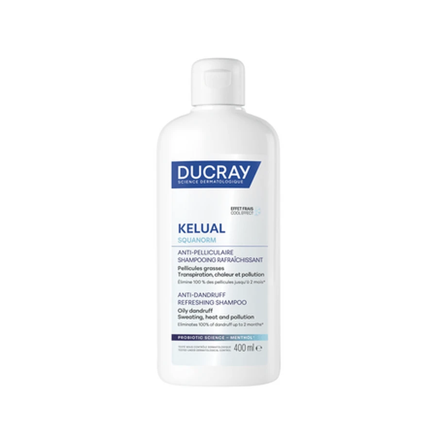 Kelual Squanorm Cooling Shampoo for Oily Dandruff, 400 ml, Ducray