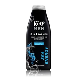 Gel de ducha, champú y limpiador facial 3 en 1 Sea Energy, 500 ml, Keff Men